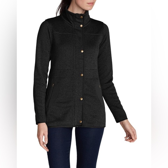 Eddie Bauer Jackets & Blazers - Eddie Bauer Radiator Button Front High Neck Field Jacket Women XL Black